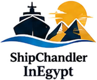 SHIP CHANDLER IN EGYPT CO., LTD logo: cargo ship, sun and pyramids